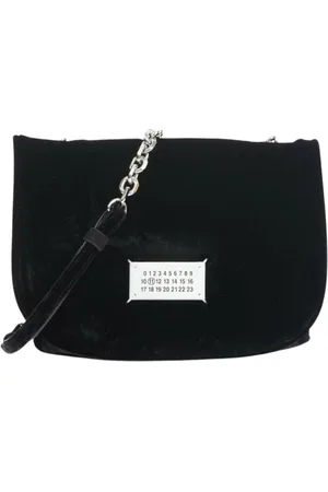 Maison Margiela Taske, Dame, Sort, ONE SIZE, Uld, Sort Velvet Crossbody Taske Kæde