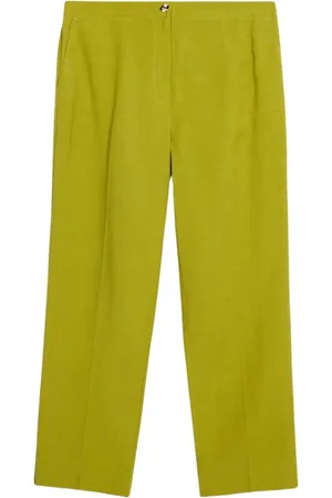Oltre Bukser, Dame, Grøn, 2XL, Linned, Afgrødede bukser i linnedblanding
