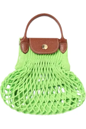 Longchamp Taske, Dame, Grøn, ONE SIZE, Bomuld, Net Cotton Håndtaske i Æblegrøn