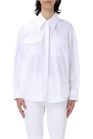 Dondup Bluser & Skjorter, Dame, Hvid, 2XS, Bomuld, Hvid Poplin Skjorte