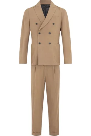 Roberto Cavalli Jakkesæt, Herre, Brun, 2XL, Linned, Double Breasted Suit Sæt