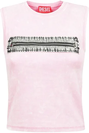 Diesel Top, Dame, Lyserød, L, Bomuld, ærmeløs top
