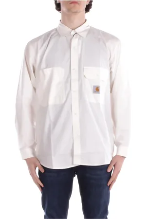 Carhartt Skjorte, Herre, Hvid, L, Bomuld, Logo Front Pocket Button Front Shirt