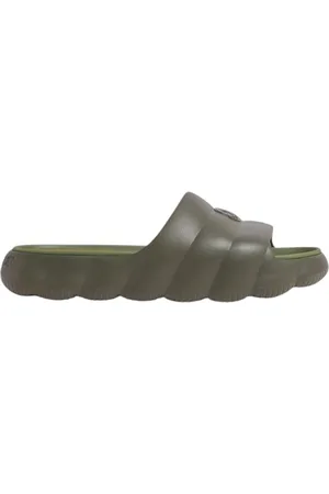 Moncler Sko, Herre, Grøn, 44 EU, Uld, Quilted Eva Grønne Sliders