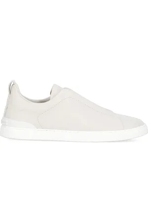Ermenegildo Zegna Sko, Herre, Hvid, 40 EU, Læder, Hvide Pebble Læder Sneakers