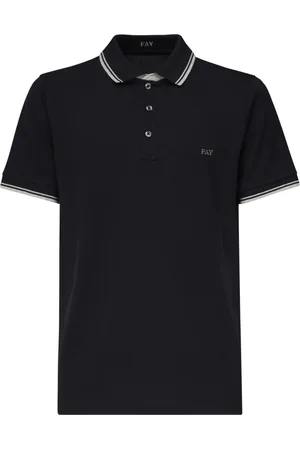 FAY Top, Herre, Sort, 2XL, Bomuld, Sorte T-shirts og Polos med Korte Ærmer