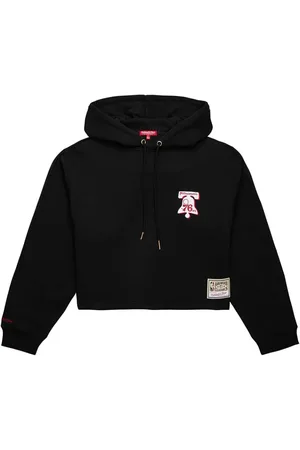 Mitchell & Ness Sweathshirts & Hoodies, Dame, Sort, M, NBA Kvinder Crop Hoodie Philadelphia 76ers