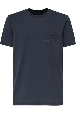 FAY Top, Herre, Blå, M, Bomuld, Blå Bomuld T-shirts og Polos
