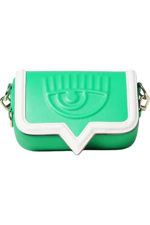 Chiara Ferragni Taske, Dame, Grøn, ONE SIZE, Uld, Grøn Mini Taske Clutch