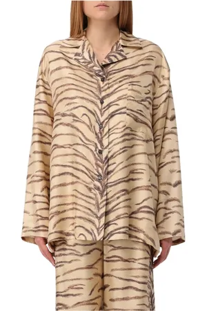 Stella McCartney Bluser & Skjorter, Dame, , XS, Tiger Print Silk Skjorte