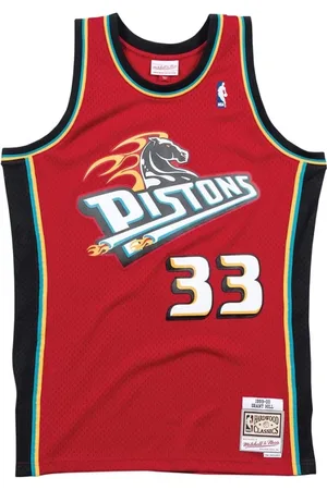 Mitchell & Ness Sport, Herre, Rød, M, Detroit Pistons Grant Hill Rød T-shirt