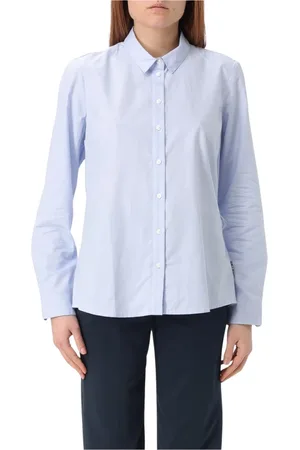 Barbour Bluser & Skjorter, Dame, Blå, M, Blå Langærmet Button-Up Skjorte