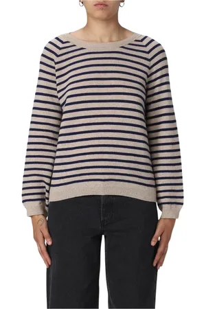 A.P.C. Strik, Dame, , L, Cashmere, Stribet Cashmere Pullover Sweater