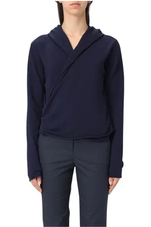 add Sweathshirts & Hoodies, Dame, Blå, S, Uld, Orange Merino Wool Hooded Sweater