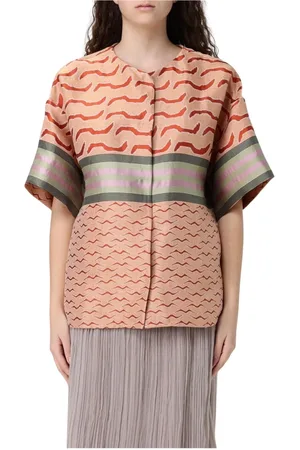 Giorgio Armani Bluser & Skjorter, Dame, Flerfarvet, L, Silke kortærmet bluse