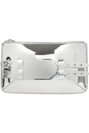 Maison Margiela Taske, Herre, Grå, ONE SIZE, Lynlås Clutch med Dekorativ Spænde Detalje