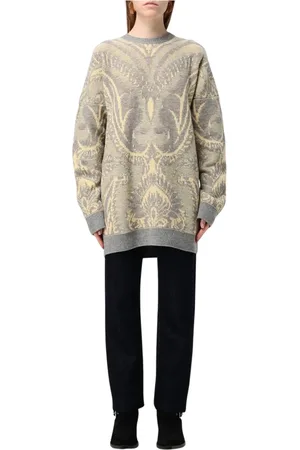 Etro Strik, Dame, Grå, 2XS, Uld, Grå Strik Pullover Sweater