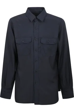Tom Ford Skjorte, Herre, Blå, XL, Lomme Skjorte med Twill Stof