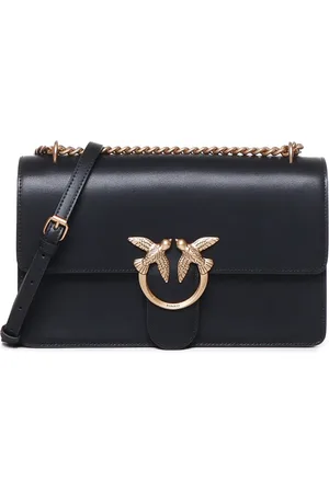 Pinko Taske, Dame, Sort, ONE SIZE, Uld, Sort Læder Skuldertaske Love Birds