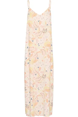 Part Two Kjole, Dame, Flerfarvet, 3XL, Uld, Kjole med Paisley Print og Justerbare Stropper