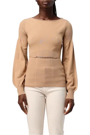 Twin-Set Strik, Dame, Brun, XS, Uld, Stilfulde Sweaters til et Chic Look