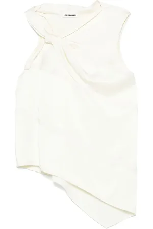 Jil Sander Top, Dame, Hvid, L, Elegant Hvid Top Ss25