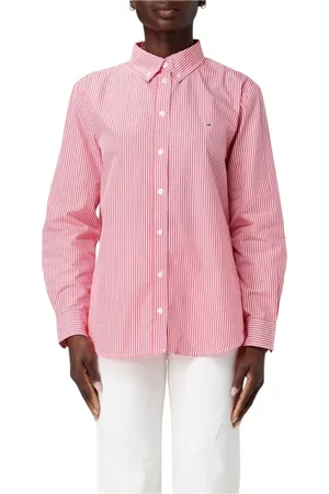 Tommy Hilfiger Bluser & Skjorter, Dame, Lyserød, S, Uld, Stilfuld Multifarvet Casual Skjorte