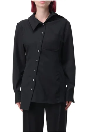 Jacquemus Bluser & Skjorter, Dame, Sort, 2XS, Elegant Sort Langærmet Skjorte
