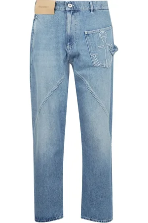 J.W.Anderson Jeans, Herre, Blå, W32, Bomuld, Twisted Workwear Jeans med skjult lynlås