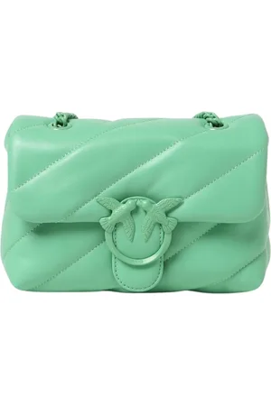 Pinko Taske, Dame, Grøn, ONE SIZE, Uld, Quiltet skuldertaske til kvinder