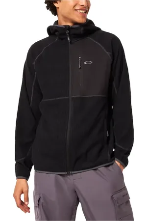 Oakley Jakke, Herre, Sort, XS, Uld, Sort Full Zip Hættetrøje Funktionel Jakke