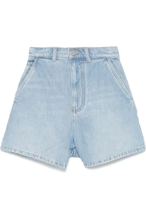 Emporio Armani Shorts, Dame, Blå, W25, Denim, Klar Blå Shorts med Logo Patch