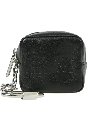 Maison Margiela Tilbehør, Herre, Sort, ONE SIZE, Logo Kortholder med Karabinlås Lynlås