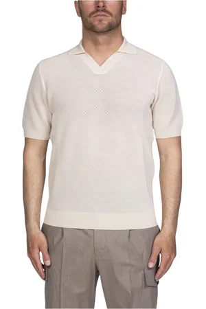 PESERICO SIGN Strik, Herre, Hvid, XL, Uld, Sand Quartz Strikvarer Sweater
