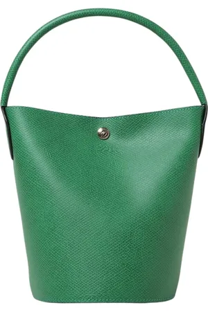 Longchamp Taske, Dame, Grøn, ONE SIZE, Læder, Grained Leather Mini Bucket Bag