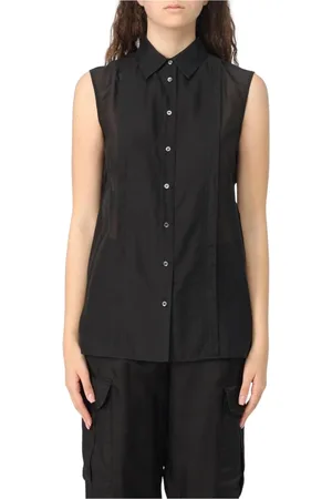 Aspesi Bluser & Skjorter, Dame, Sort, S, Silkebluse Skjorte Hvid Chic