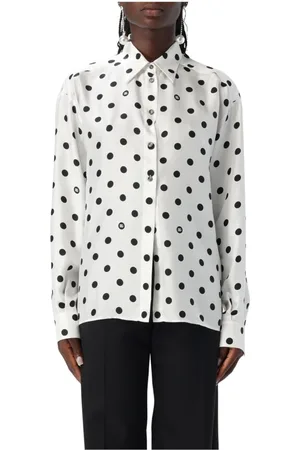 Dolce & Gabbana Bluser & Skjorter, Dame, Hvid, M, Silkebluse med prikker
