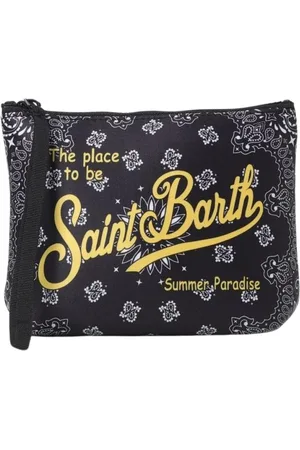 MC2 SAINT BARTH Taske, Dame, Sort, ONE SIZE, Uld, Bandana Print Clutch Taske