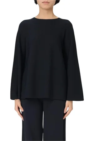 LIVIANA CONTI Strik, Dame, Blå, S, Blå Cable Strik V-Hals Sweater