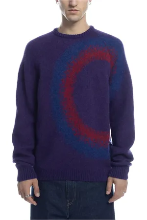 Pop Trading Company Strik, Herre, Lilla, S, Uld, Gradient Strikket Crewneck Sweater Mysterioso