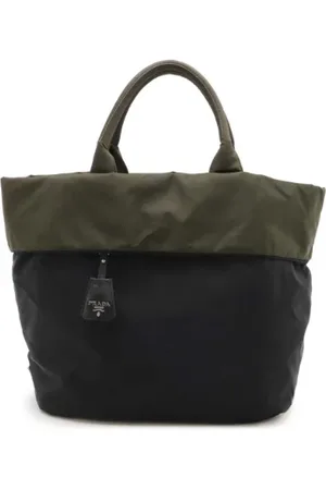 Prada Pre-owned, Dame, Sort, ONE SIZE, Uld, Pre-owned Laeder totes