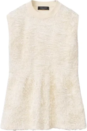 Fabiana Filippi Strik, Dame, Hvid, XS, Elegant Strikærme Top