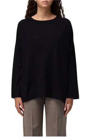 Allude Strik, Dame, Sort, L, Cashmere, Sort Cashmere Pullover Sweater