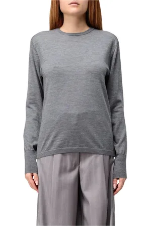 Aspesi Strik, Dame, Grå, S, Uld, Grå Langærmet Sweater Kvinde