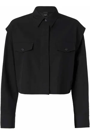 Pinko Bluser & Skjorter, Dame, Sort, S, Polyester, Sort kort skjorte