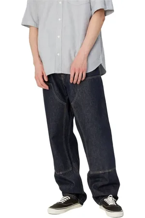 Carhartt Jeans, Herre, Blå, W33 L30, Denim, Double Knee Pant Rinsed