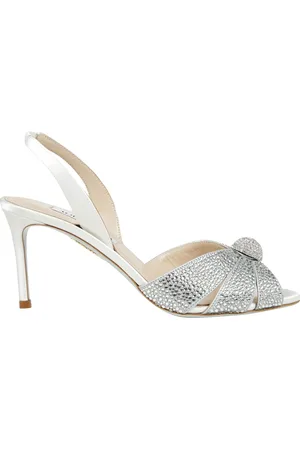 Aquazzura Sko, Dame, Grå, 37 EU, Læder, Flirt Sandal med Elastikrem