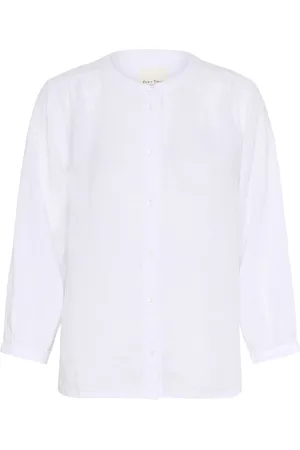Part Two Bluser & Skjorter, Dame, Hvid, S, Uld, Stribet Skjortebluse Bright