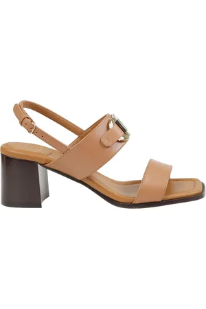 Salvatore Ferragamo Sko, Dame, Brun, 37 EU, Læder, Sort lædersandal med Gancini-accent