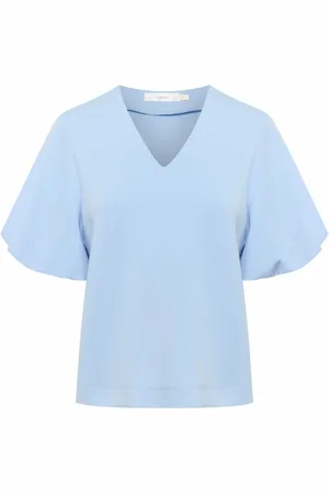 INWEAR Top, Dame, Blå, S, Uld, Ballonærme T-shirt Windsurfer